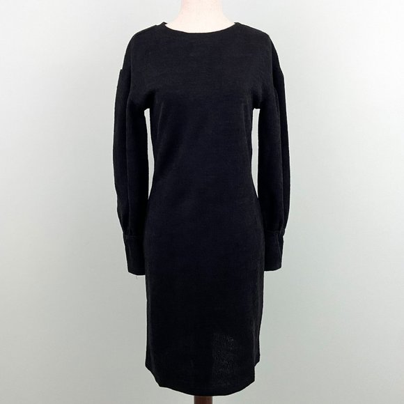 🌸SOLD🌸 NWT Walter Baker | Black Chenille Rib Knit Sweater Dress XS - Picture 6 of 11
